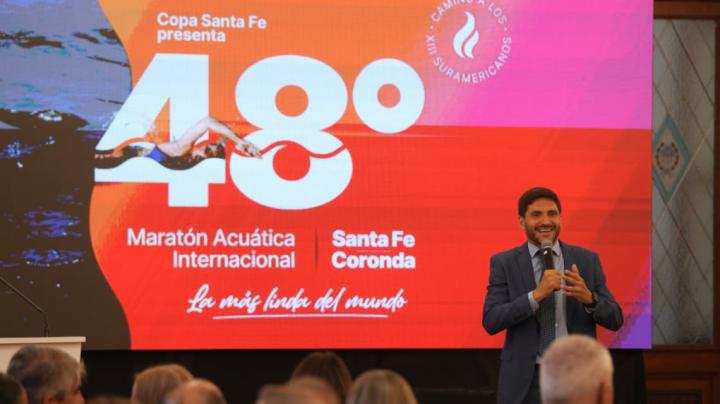 Pullaro presentó la Maratón Acuática Santa Fe-Coronda