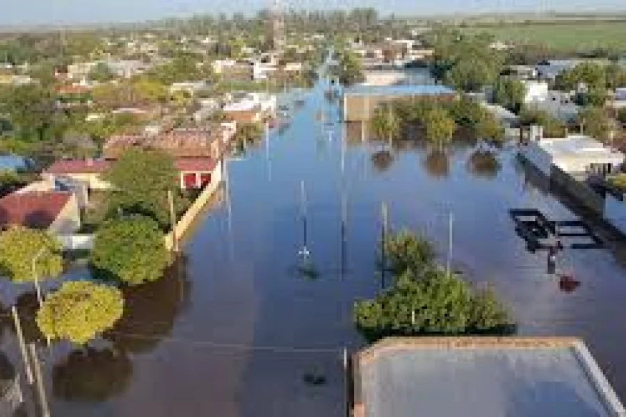Un temporal inundó un pueblo de Córdoba