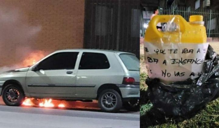 Le incendió el auto por una supuesta infidelidad