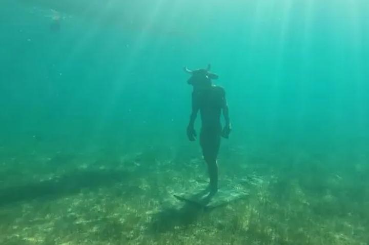 Apareció un minotauro en un lago de Neuquén