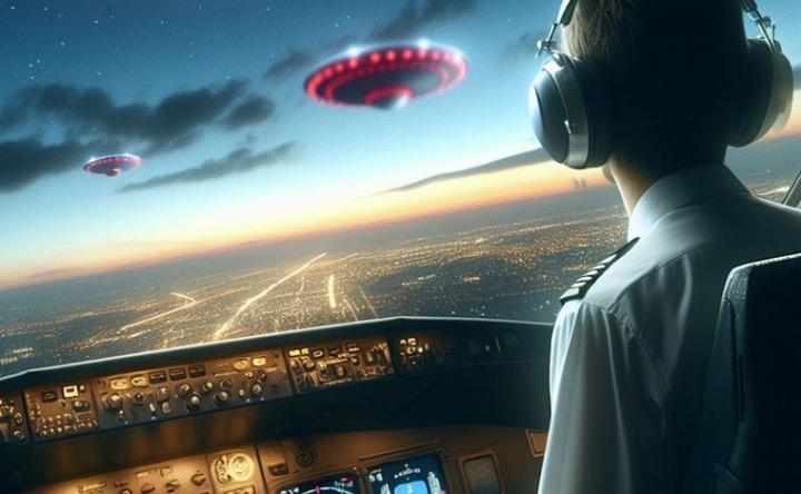 El momento en que un piloto hace contacto con tres ovnis 