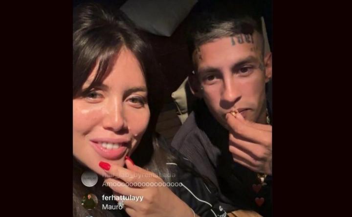 Wanda Nara y L-Gante a los besos y de novios
