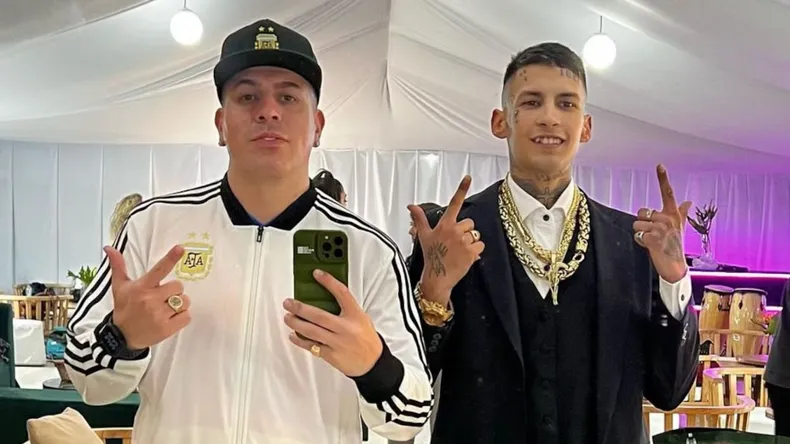 L-Gante, a las piñas con su mánager Maxi El Brother