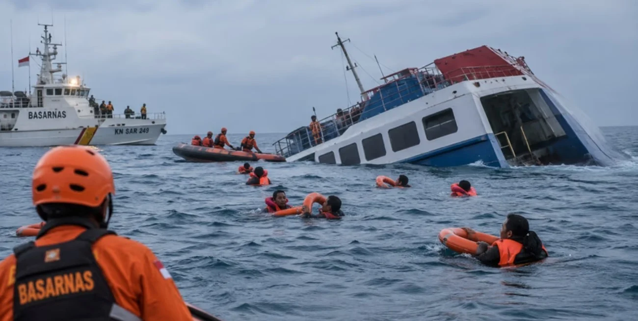 Se hundió un barco en Indonesia: hay muertos y 129 desaparecidos