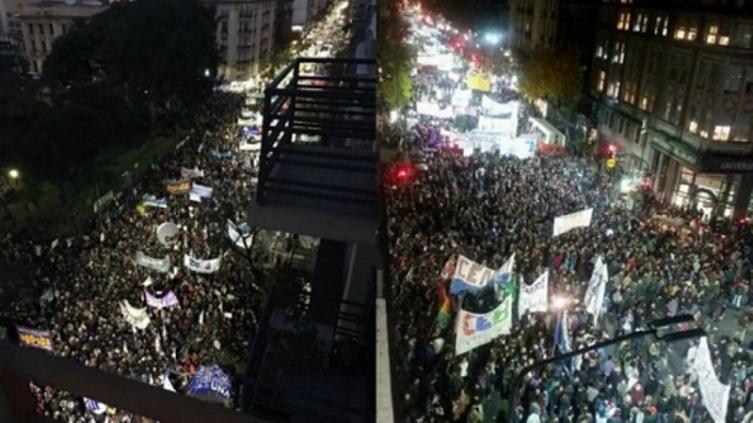 Multitudinaria movilización contra el ajuste en las universidades 