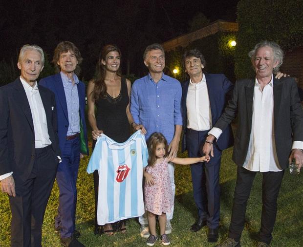 Macri compartió una cena con los Rolling Stones
